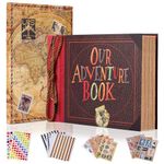 Adventure Book Diary Photo Scrapbook,Scrap book with Hard Cover Movie Up Travel Scrapbook for Anniversary,Scrapbook,Gift for Couples Anniversary,Wedding,Travelling,Birthday,Christmas (Animation Style)