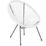 Flash Furniture Bungee Chair, Metal, White