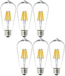 KLED 6-Pack LED Vintage Edison Bulb, Dimmable, ST64 4W (40W Equivalent), LED Filament Bulb, 350 Lumen, 2700K (Warm White), Medium Base E27, CRI 85+ (4)