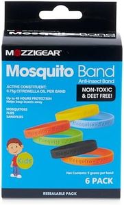 Mozzigear Mosquito Band for Kids 6 Pack - Citronella Oil Infused Waterproof Bug Bands & Wristband for Insects, Sandflies, Flies & Midges - Chemical Free and Deet Free