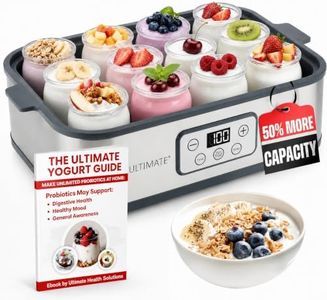 Ultimate Probiotic Yogurt Maker XL - Adjustable Time & Temperature Control - 50% More Capacity with 12 x 6oz Yogurt Jars - Make Trillions of Probiotics for Gut Health - ULTIMATE LIFETIME WARRANTY