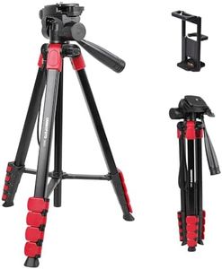 CAMBOFOTO Treppiede per fotocamera da 172 cm, treppiede leggero per telefono cellulare, include clip per iPad Mini treppiede con borsa per il trasporto