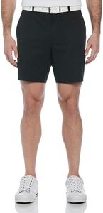 PGA TOUR Men's 7” Flat Front Performance Stretch Golf Shorts with Active Waistband, Caviar