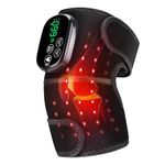Cordless Heated Knee Brace Wrap with Red Light, 660nm Red L-ight & 850nm Near-Infrared Light Heating Pad With Touch Screen Control, Wearable Knee Shoulder Elbow Heating Pad With 5000mAh Battery-Black