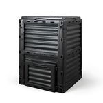 Outdoor Compost Bin Large Capacity for Fast Creation of Fertile Soil 80 Gallon/300L - Yardlab Black