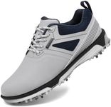 ULTIANT Men's Golf Shoes Fixed Nailless Sole Waterproof Lightweight No-Slip Walking Shoes Size7.5-14(Grey,48)