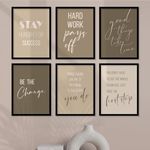 kotart - Quotes Frames for Wall Decor - Motivational Photo Frame for Wall Decoration - Quotes Wall Poster with Frame for Room and Office - Set of 6 (10x13 inch, I) (10X13 INCH, E)