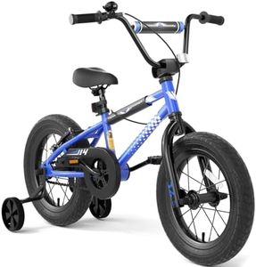Glaf 12 14 16 Inch Kids Bike with Training Wheels for Boys and Girls Ages 3+ Years Old Bike Bicycle with Water Bottle Holder,Bell, Lightweight (Dark Blue, 14 Inch with Training Wheels)