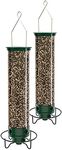 Droll Yankees Squirrel Proof Bird Feeder, Yankee Flipper, 21-Inch, 4 Ports, Green (Pack of 2)