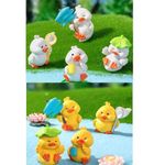 SATYAM KRAFT 1 Set Duck Miniatures Decoration Gifts for Home Decor, Indoor, Outdoor Garden, Car Dashboard, Office Desk (8 Piece in 1 Set) (Multicolor)