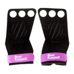 Bear KompleX 3 Hole Hand Grips and Gymnastics Grips Great for Cross Fitness, pullups, Weight Lifting, Chin ups, Training, Exercise, Kettlebell, and More. Protect Your Palms from rips! Small 3hol PURP