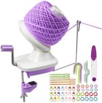 Essovee Yarn Ball Winder, Efficiently Yarn Cake Winder with Lower Noise for Crochet Knitting Combo Easy Installation 3.5 oz Portable Spinner for Crocheting Lavender Purple