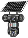 smars 12 MP Full HD Tripple Lens 4G Solar Powered CCTV Camera | Manual Side Rotation| Auto Tracking | Human Detection | Two-Way Audio | Color Night Vision