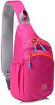 Lecxci Sling Bag Waterproof Sling Backpack Lightweight Crossbody Chest Bag Daypack Hiking Travel for Women Men (M,pink, M)