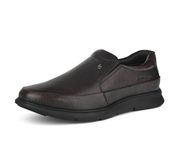 LOUIS STITCH Genuine Leather Shoes for Men | Lightweight Eva Sole Men’s Shoes | Brunette Brown Comfortable Slip on Shoes | LSLXPDMCBB | UK-8