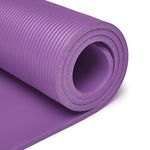 Yoga Mats for Women and Men NBR Material with Carrying Strap, Extra Thick Exercise Mats for Workout Yoga Mat for Women for Workout, Yoga, Fitness, Exercise Mat Anti Slip Yoga Mats (4mm) (Purple)