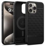 Caseology Parallax Mag for iPhone 15 Pro Case 5G [Enhanced Ergonomic Design Compatible with Magsafe] Military Grade Drop Tested (2023) - Matte Black