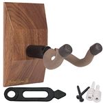 String Swing Guitar Hanger - Holder for Electric Acoustic and Bass Guitars - Stand Accessories for Home or Studio - Custom Shop Series Black Walnut Hardwood Wall Mount CS01K-BW-Combo