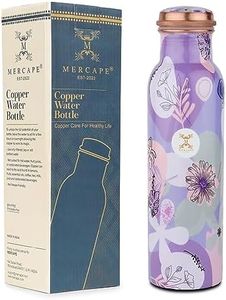 MERCAPE® - 100% Pure Copper Bottle Copper Bottles with Leak Proof Lid for Home, Kitchen | BPA Free & Non Toxic Travel Treking Bottle Meena Work Printed Ayurvedic Bottle for Health Benefits- 950 ml