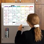 WishKraft Magnetic Monthly Planner [18X12 Inch] for Fridge with Markers & Duster | Dry Erase Whiteboard Planning Calendar Sheet