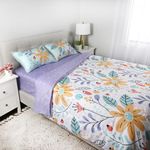 Floral Full Bedding Set EXPRESSIONS (5 Piece Set, Bed in Bag) Includes Reversible Comforter, Flat Sheet, Fitted Sheet & 2 Pillowcases