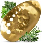 Handmade Brass Herb Stem Stripper Bowl – Herb Stripper Tool with 7 Hole Sizes – Shred & Catch Herbs & Greens - 5.5 x 3.5 In. Fun and Unique Kitchen Gadgets – Homesteading Essentials by Ash Harbor