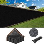 Fence Privacy Screening 1.2 x 15 m, Garden Fence Coverings Outdoor Privacy Windbreak Netting Garden Protective Screening with Cable Ties for Outdoor Plants Backyard Patio Privacy Wall (black)