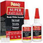 Super Fast Glue All Purpose, 2 Pack Waterproof and Heat-Resistant Strong Glue, Strong Glue for Everything, Superglue for Plastic, Glass, Vinyl, Acrylic, PVC, Metal, etc.