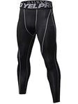 Yuerlian Men's Running Leggings Cool Dry Gym Tights Leggings for Men Compression Base Layer Sport Pants