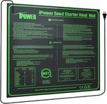 iPower 50 x 50 cm Durable Waterproof Seedling Mat,Warm Hydroponic Heating Pad, Medium, Black,Three-pin Plug (UK version)