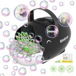 Kid Odyssey Bubble Machine, Automatic Whale Bubble Blower with 10000+ Bubbles, 400 ML Portable Bubble Maker with 2 Speed & 3 Bubble Wands for Kids (Black)