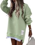 CHICME BEST SHOPPING DEALS Womens Oversized Sweatshirts Dress Long Sleeve Hoodies Crewneck Shirts Fall Outfits Y2k Tops Green-XL