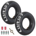 4.10/3.50-5 Inner Tube,Butyl Rubber Tube For Lawn Garden Wheelbarrows,Go Kart,Mini Bike,Hand Trucks,Snowblowers,Garden Cart,Heavy Duty 4.10-5 3.50-5 Tube With TR87 Bent Valve （2 Packs）