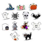 13 Shapes Halloween Cookie Cutters, Halloween Biscuit Cutters Set - Pumpkin, Bat, Witch, Spider, Skull Etc, Baking Cutters for Party Halloween