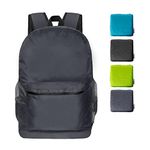 pack all 20L Lightweight Packable Backpack, Water Resistant Foldable Backpack, Travel Hiking Daypack with Waterproof Zippers (Navy Blue)