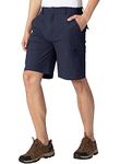 BGOWATU Men's Hiking Cargo Shorts Outdoor Casual Work Shorts Quick Dry Lightweight 6 Zipper Pockets for Travel Fishing Navy Size 36