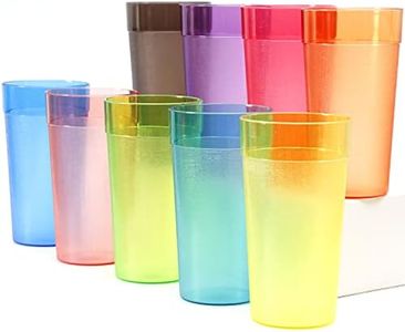 Youngever 18 Pack 600ml Plastic Tumblers, Cafe Break-Resistant Drinking Glasses, Restaurant-Quality Shatterproof Beverage Tumblers, 6 Assorted Colors