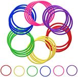 Heatoe 30 Pcs Colored Plastic Toss Rings, Plastic Ring Toss Game for Boys and Girls, Ring Toss Game for Home, Backyard and Outdoor, Speed and Agility Training Game