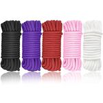 5 Pack Soft Cotton Rope, Multipurpose Durable Long Rope Craft Colored Rope, 10M/Roll All Purpose 8mm Thick Soft Twisted Cotton Knot Tying Rope Cord, Utility Braided Cotton Rope