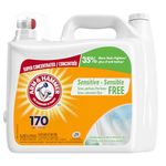 Arm & Hammer Liquid Laundry Detergent for Sensitive Skin, Super Concentrated, Scent Free, 170 Loads, 5.03L – Hypoallergenic & Gentle Cleaning Power