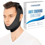 Anti Snore Chin Strap, Snore Stopper with Adjustable Velcro Strap, Chin Strap for Sleeping Comfortable, Snoring Chin Strap Breathable and Reusable for Women and Men