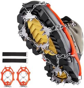 Pnosnesy Walk Traction Cleats,24 Spikes Crampons for Shoes,Ready Ice Cleats - Unisex with Durable Alloy Teeth for Outdoor Activities, Climbing Mountaineering,Walking,Hiking