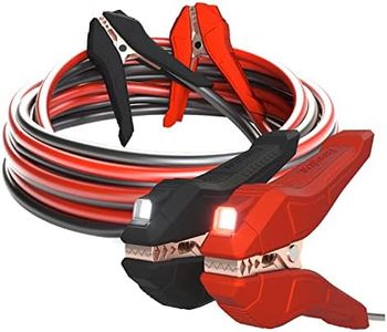 Energizer Jumper Cables for Car Battery with Built-in LED Lights, Heavy Duty Automotive Booster Cables for Jump Starting Dead or Weak Batteries (25-Feet (2-Gauge)