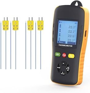 Tzone Thermocouple Thermometer Data Logger for K/T/J Type Probe,4 Channels Handheld USB Temperature Recorder with Sound Alarm,Calibration,49920 Groups Report