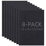 RHBLME 8 Pcs Adhesive Chloroprene Rubber Foam Sheet, 12 x 8 Inch High Density Foam Padding, 1/2 Inch Thick Self Stick Neoprene Foam Sheet for Heat Insulation, Shockproof, Pressure Resistance, Black