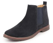 FAUSTO FST 3941 BLUE-44 Men's Blue Suede Leather Slip On Chelsea Boots (10 UK)