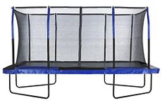 Upper Bounce 8' X 14' Gymnastics Style, Rectangular Trampoline Set with Premium Top-Ring Enclosure System - Blue/Black