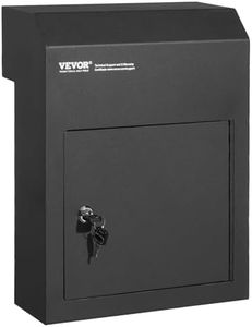 VEVOR Through The Door Key Drop Box, Heavy Duty Steel Through The Door Mailbox with 1.8" 12" Key Lock, 12x6x16 Mail Drop Box, Black