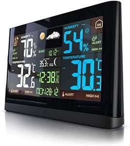 Bearware Stazione meteo con display a colori, sensore Segnale DCF Temperatura interna ed esterna Pressione relativa dell'aria, Barometro, Andamento della temperatura, Sensore crepuscolare