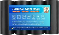 80 Portable Toilet Bags, Camping Toilet Bags, Biodegradable Porta Potty Bags, 8 Gallon Trash Bags Garbage Bags, Thickened Toilet Waste Bags Bucket Toilet, Compostable Bags